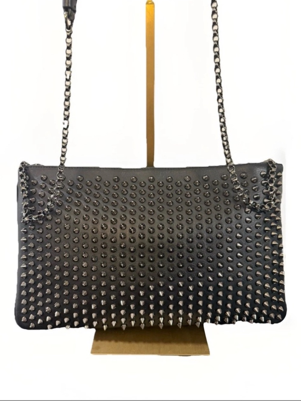 Christian Louboutin Studded Black Shoulder Chain Bag